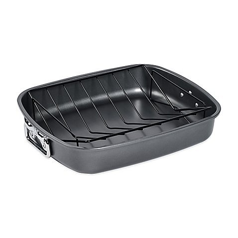 Nonstick Roaster with V-Rack, 17 inch