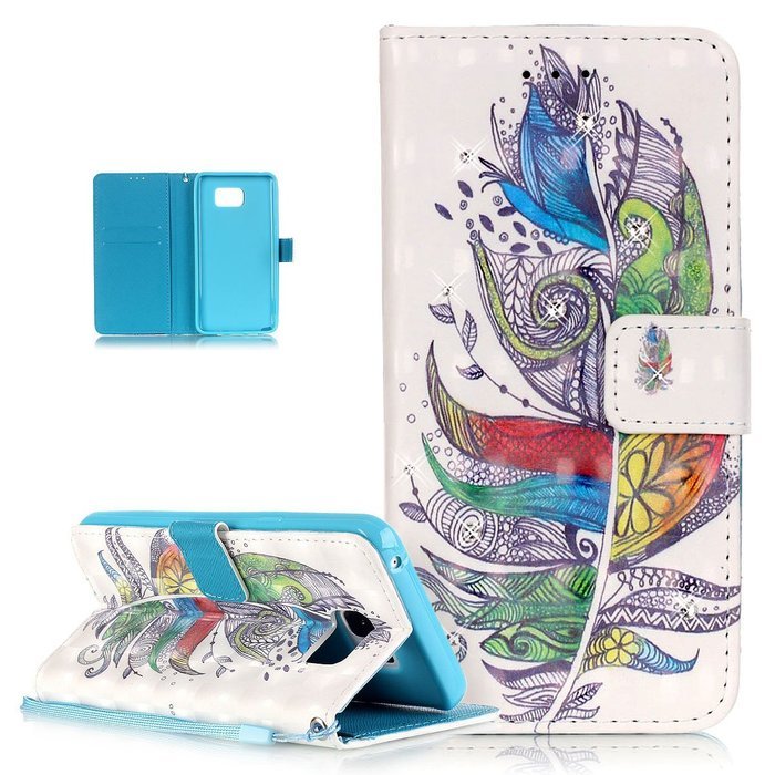 Galaxy Note 5 Case,Galaxy Note 5 Cover,ikasus Shiny Glitter Diamond Colorful Art Painting PU Leather Flip Wallet... N4