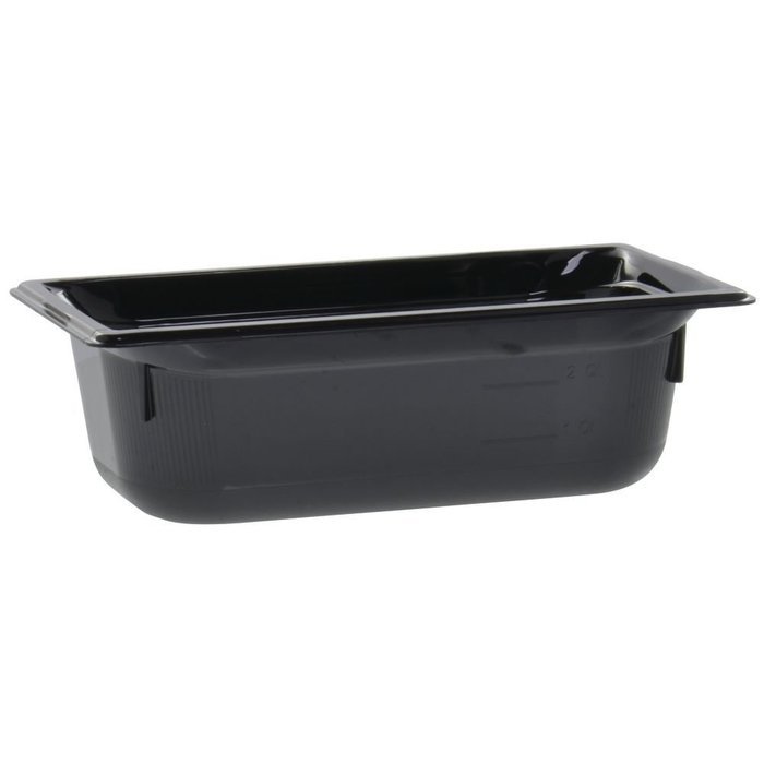 Vollrath 8034420 Super Pan 1/3 Size Plastic Steam Table Pan 4"D , Low Temperature, Black