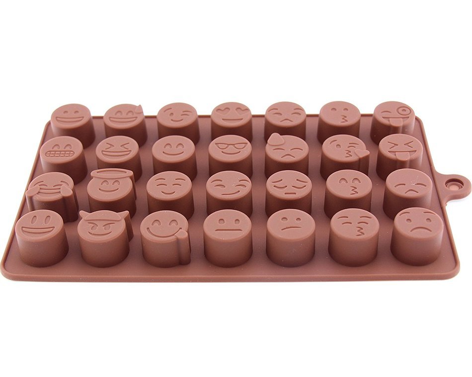 Cherryard 28 Cavity Smile Face Silicone Mold for Making Mini Cake Chocolate Candy, Pack of 1 N4