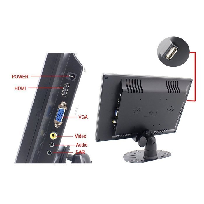 Sourcingbay Hd TFT LCD 10.1 Inch IPS Monitor Support Max Resolution 1920 X 1080 with Hdmi/... N7