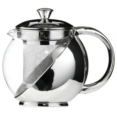 Kabalo 500ml Modern Sylish Stainless Steel & Glass Teapot WITH LOOSE TEA LEAF INFUSER N2