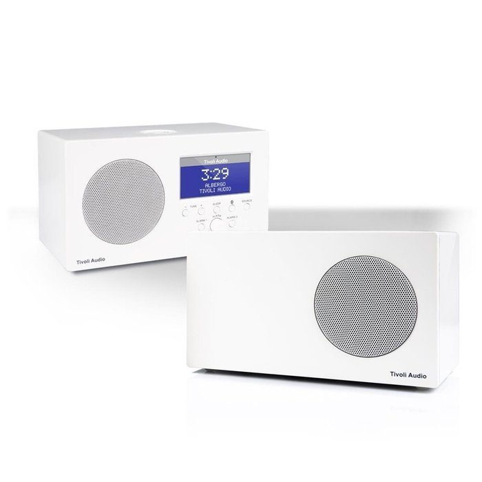Tivoli Audio Albergo Bluetooth Clock Radio Package with Albergo Stereo Speaker (White) N2