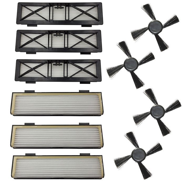 Aiskaer 6 pcs Replacement Botvac D Series Ultra-Performance Filter + 4 pcs Side Brush For All Botvac Vacuum Cleaner... N2