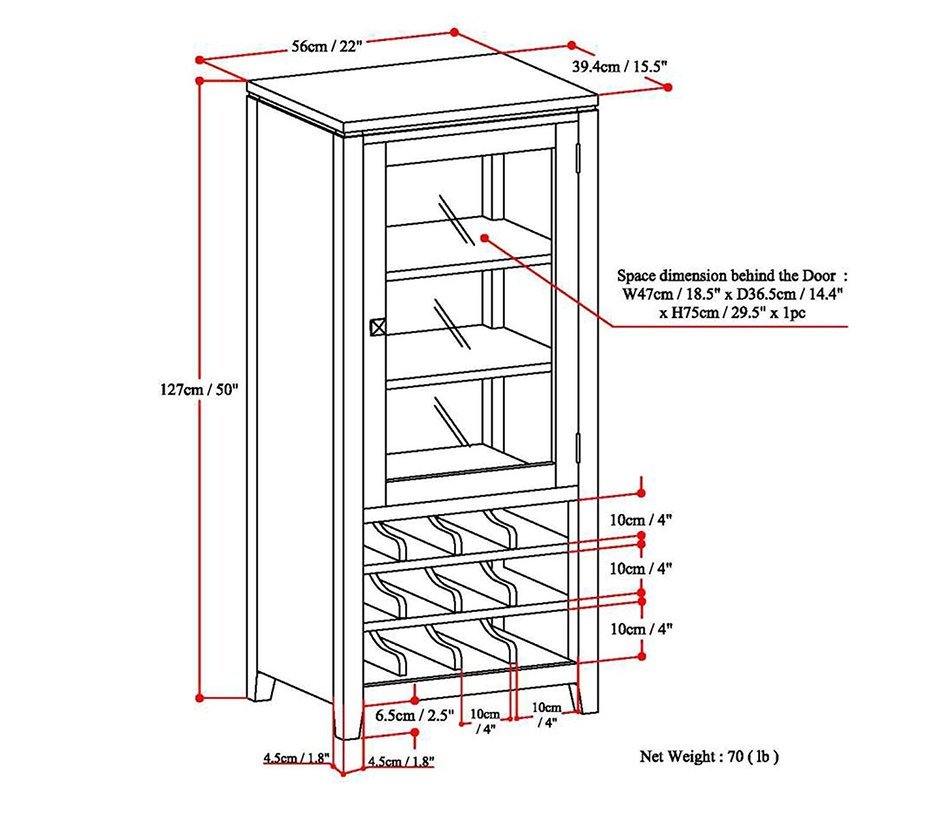 Simpli Home Cosmopolitan Medium Storage Cabinet, Coffee Brown N10
