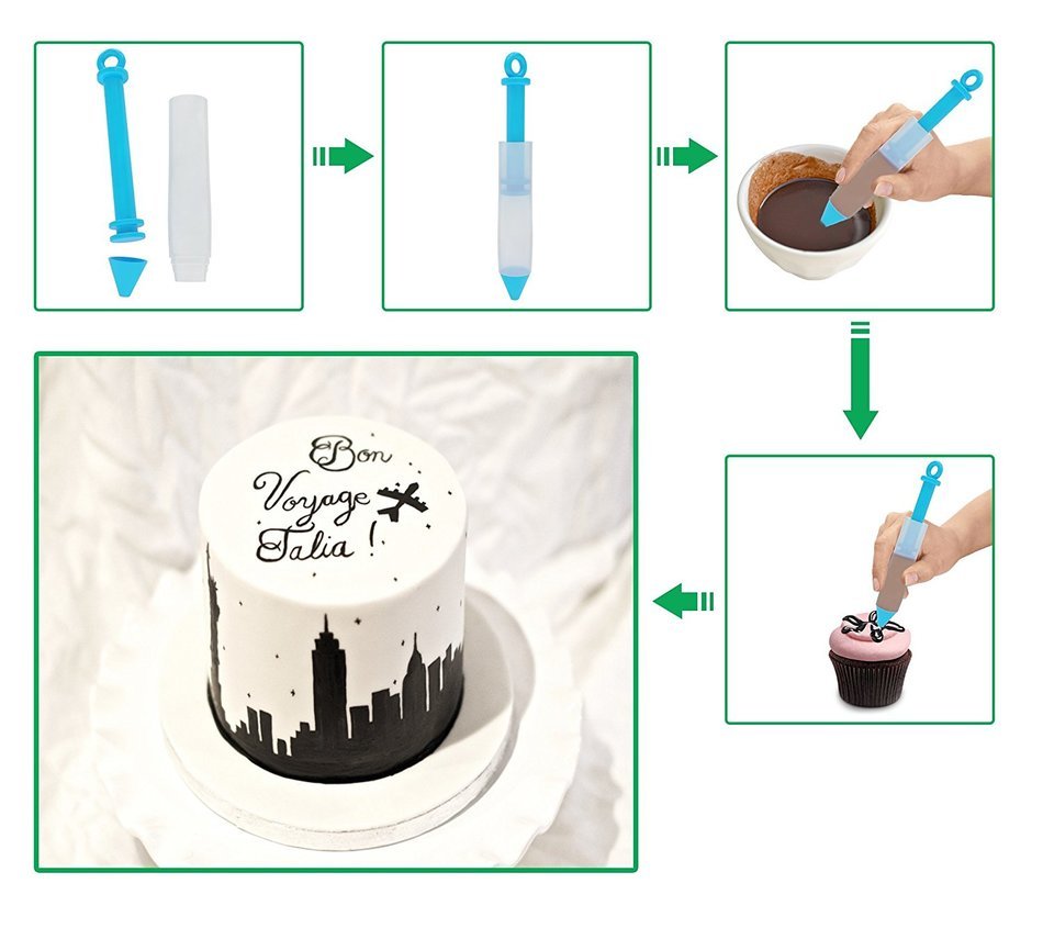 NEW DEAL| Cake Decorating Set - With 24 pcs Icing Tips| Reusable Silicone Piping Dispenser + 2 Couplers + 5 FREE... N4