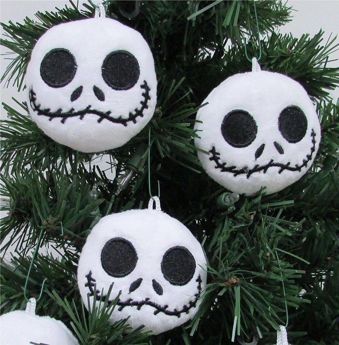 NIGHTMARE BEFORE CHRISTMAS Plush Ornament Set Featuring 6 Jack Skellington Christmas Tree Plush Ornaments - &nbsp;Average... N3