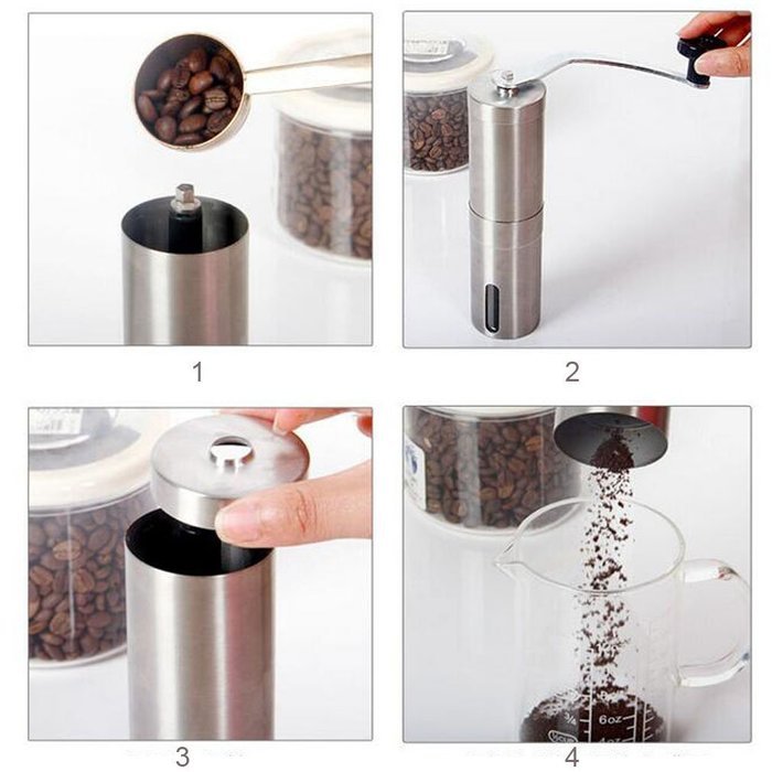 MYT &reg; Portable Stainless Manual Coffee Grinder , Coffee Bean Grinder Manual Grinder for Coffee Bean Spices/Papper N8