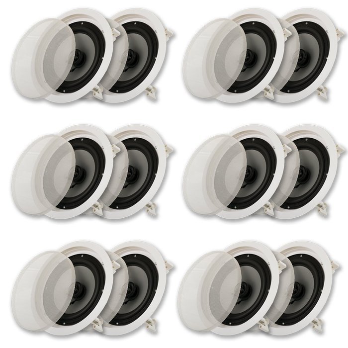 Acoustic Audio CS-IC82-6PR 300 Watt 8" 2-Way Home Theater In-Wall/Ceiling Speakers (6-Pair)