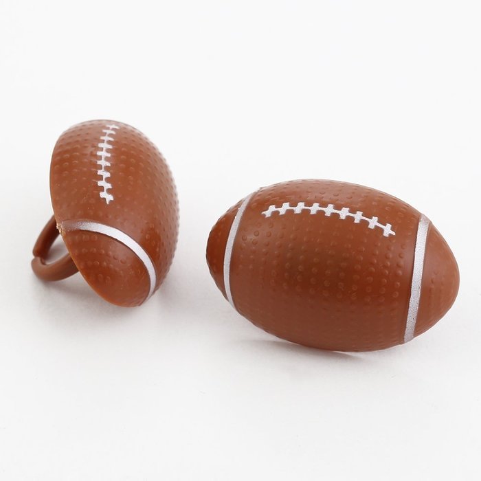 Football Cupcake Rings - 12 ct
