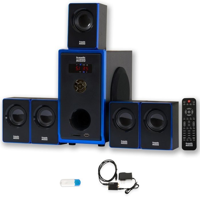 Acoustic Audio AA5102 Home Theater 5.1 Speaker System with USB Bluetooth and Optical Input N2