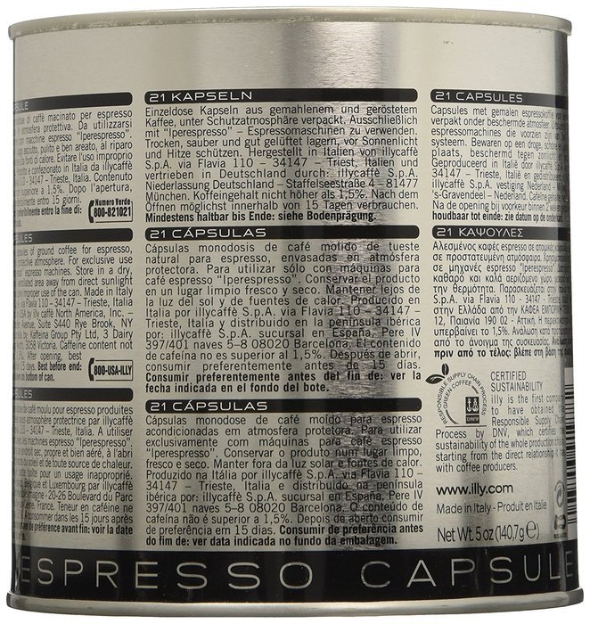 illy iperEspresso Capsules Dark Roasted Coffee, 5-Ounce, 21-Count Capsules N7