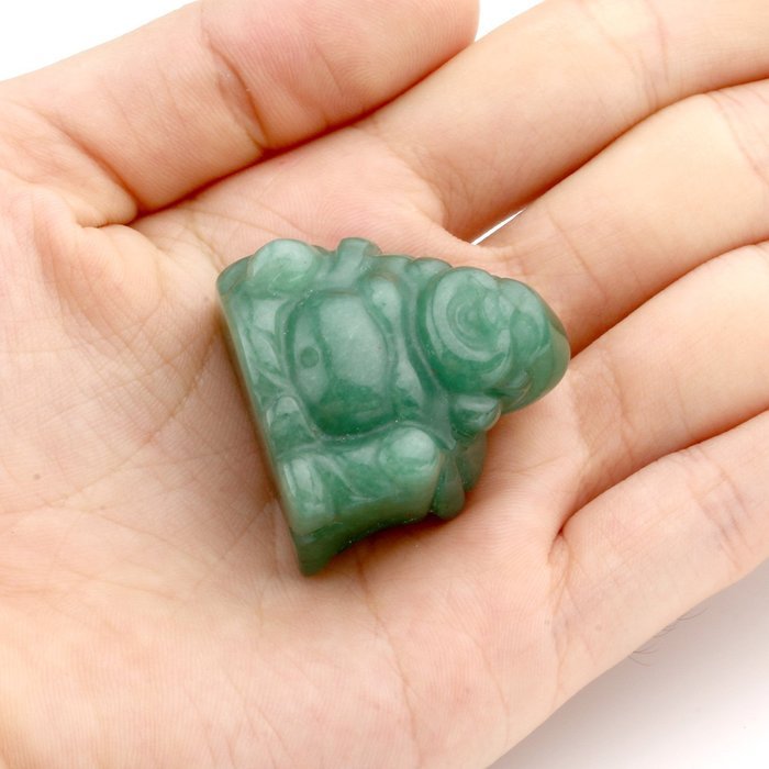 JOVIVI 1pc Natural Carved Gemstones Happy Buddha Figurine Statue 1.2'' Room Decoration, with Gift Box (Rose Quartz) N23