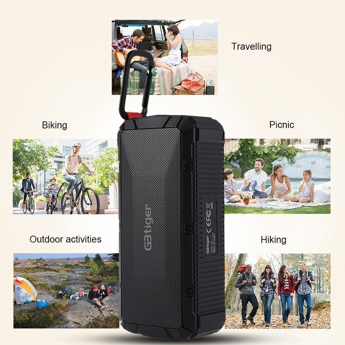 GBtiger Portable Wireless Bluetooth Speakers, IPX6 Waterproof Hifi Speaker with 10W Enhanced Bass, Dual Channel... N14
