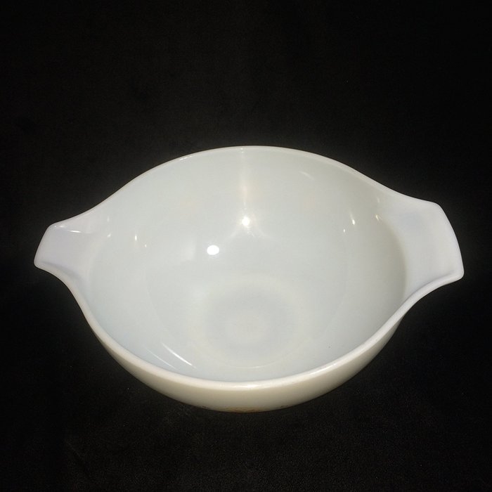 Vintage 1960's Pyrex Cinderella - Mixing Batter Nesting Bowl - Town & Country - White w/ Orange & Brown - 4 Quart...