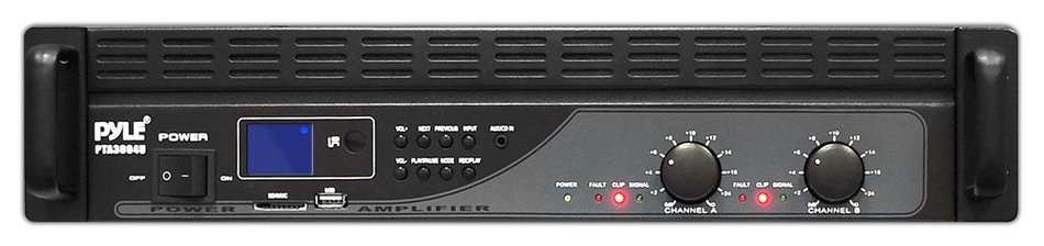 PYLE PTA3004U 3000W 2-Channel Amplifier with USB/SD Readers & Built-In Crossover N5