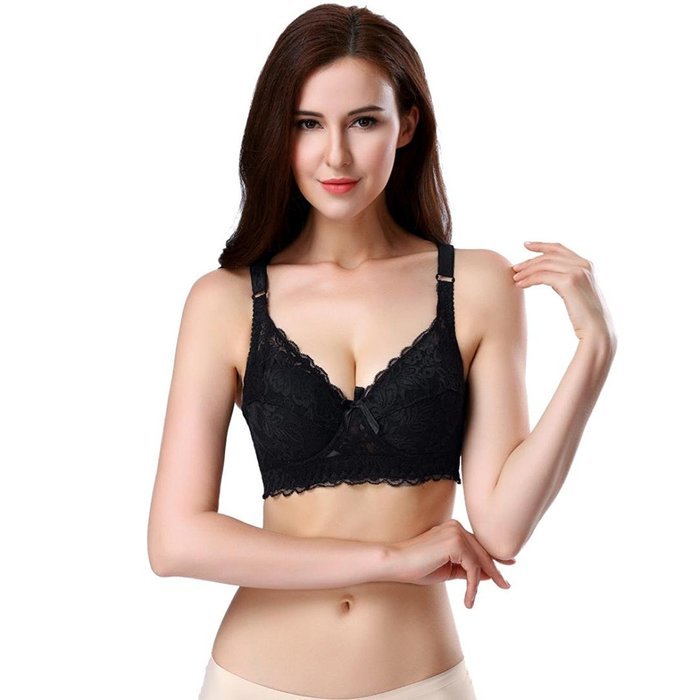 PHOTNO Women Push Up Deep V Ultrathin Underwire Padded Lace Brassiere Bra Big Size N26