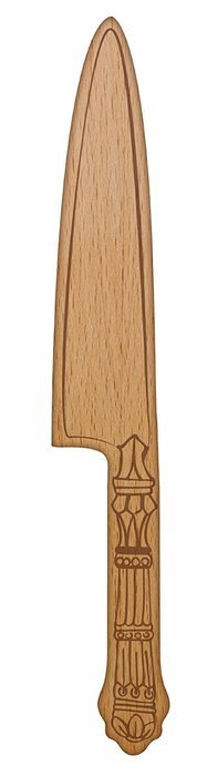 Talisman Designs 1771 Get Real Beech Wood Serving Knife, Key Design