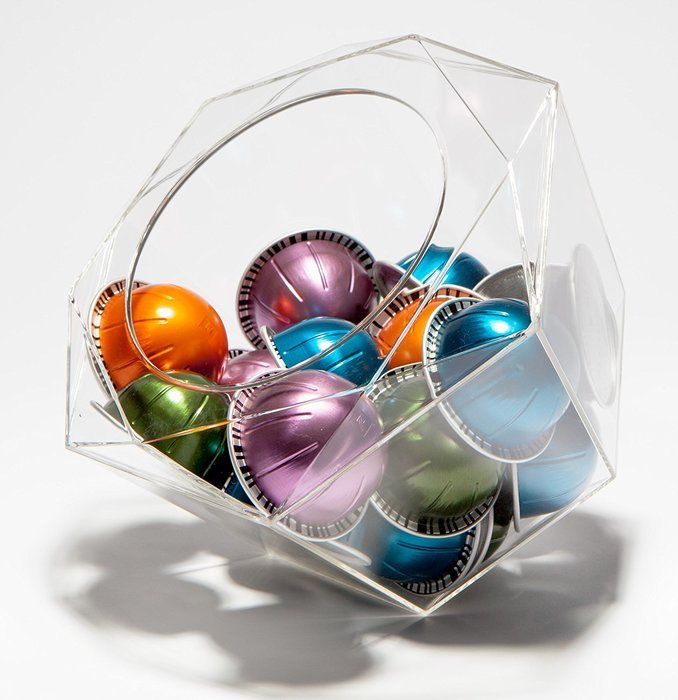 Nespresso Cube Plexiglass Capsule Pod Holder, Clear Dispenser, Storage Solution for Nespresso Machines - Fits... N6