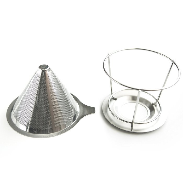 Brewfuze Pour Over Coffee Dripper Filter | Durable & Rust Proof Stainless Steel Drip Coffee Cone With Double Mesh... N7