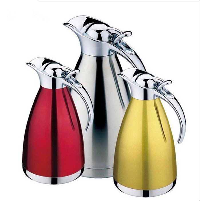 MEGOOD 1.5L Stainless Steel Coffee Carafe Home Vacuum Insulation Pot(Red) N16