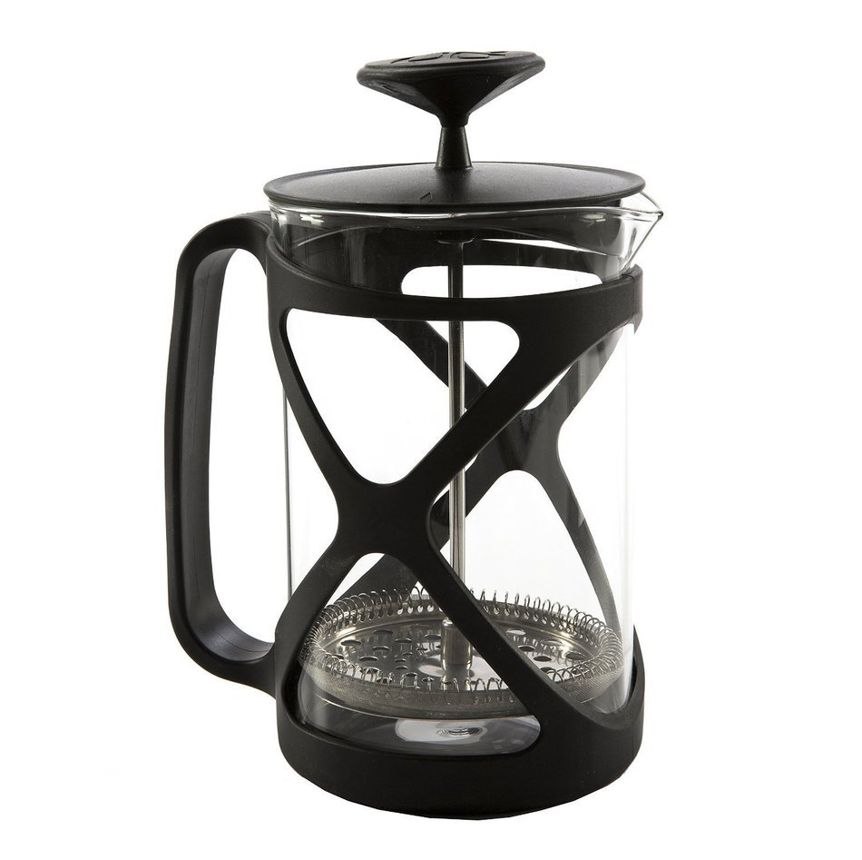 Tempered Glass 6-Cup Red French Press Coffee Maker, 30 Fluid Ounces by Pride Of India N3