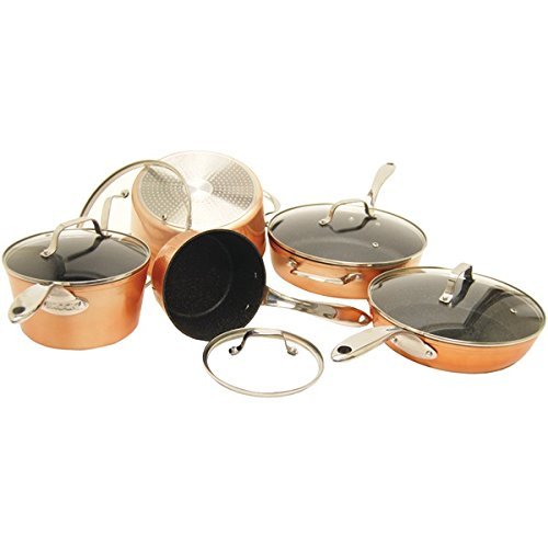 New THE ROCK by Starfrit 030910-001-0000 THE ROCK by Starfrit 10-Piece Copper Cookware Set