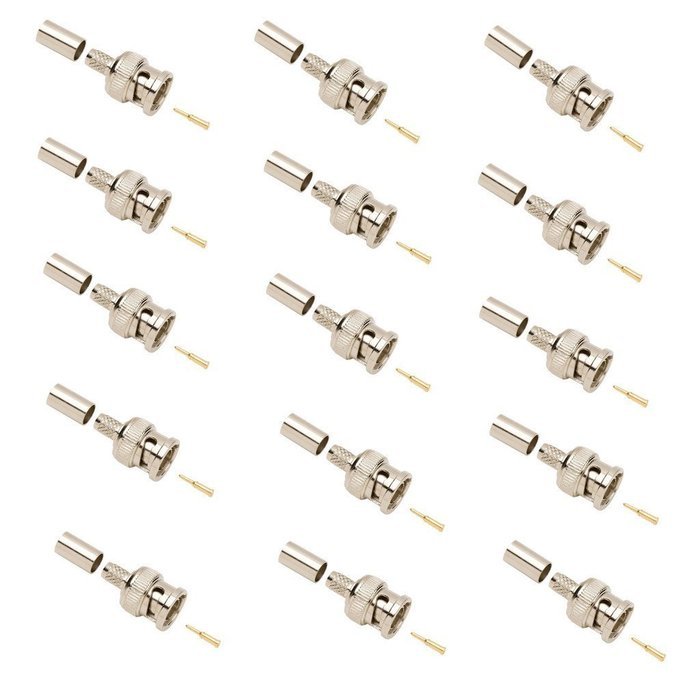 Omall (TM) 15PCS BNC Male Crimp On Coaxial Connector for RG6,75-Ohm N2