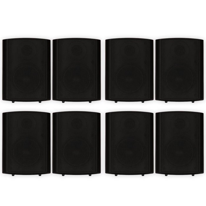 Theater Solutions TS425ODB Indoor or Outdoor Speakers Weatherproof Mountable Black 4 Pair Pack