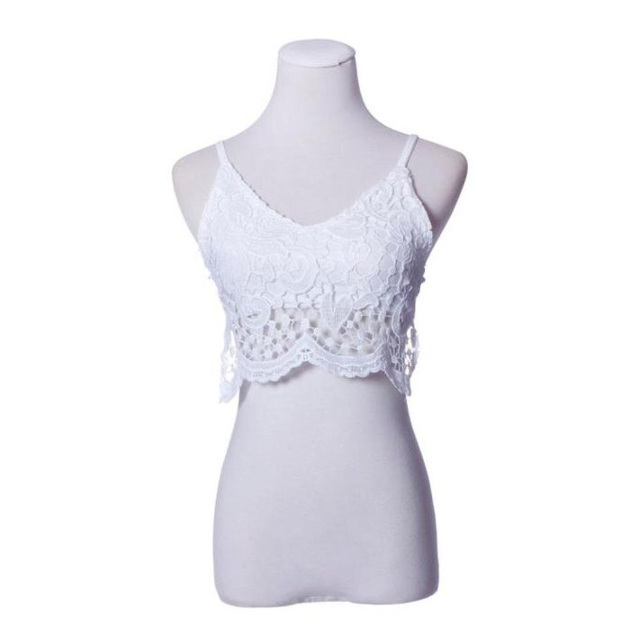 Bra Top ，Beautyvan Comfortable Fashion Women Crochet Tank Camisole Lace Vest Blouse Bralette Bra Top (L, White) N7