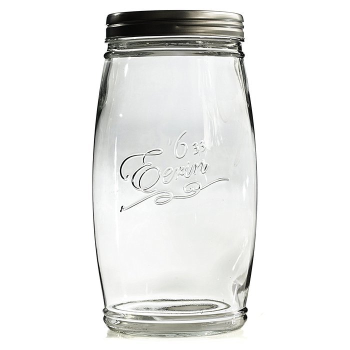 Grant Howard Erin Jumbo Embossed Storage Jar, 136 oz, Clear