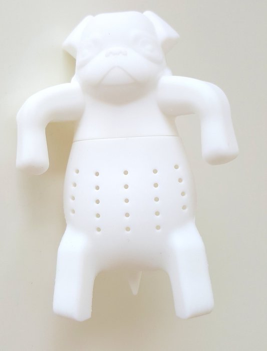 KABOOCHY Pug Life Silicone Tea Infuser, Cute Loose Leaf Tea strainer, White Color N4