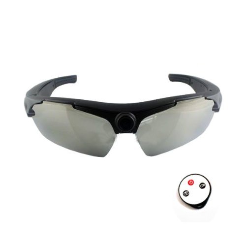 720P HD Camera Sports Sunglasses 170 Wide-Angle Lens + Remote Control Black N3