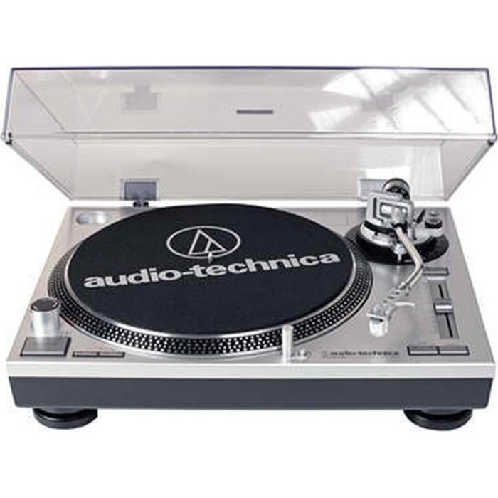 Audio-Technica Professional Stereo Turntable w/ USB LP to DIG - Silver (ATLP120USB) with RCA D4+ Vinyl Record...