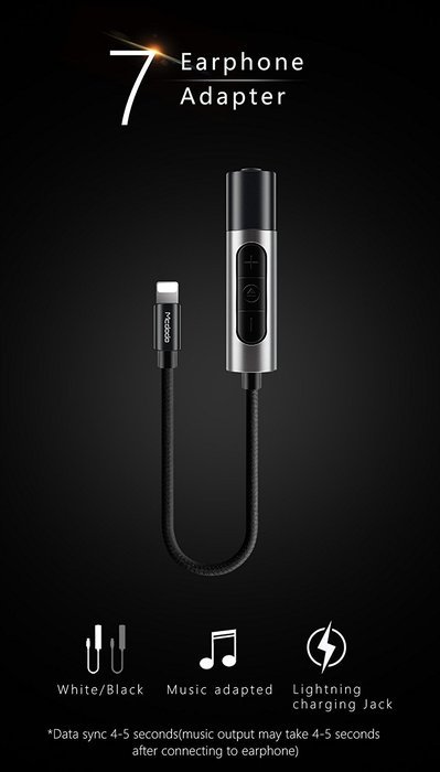 Iphone 7/7Plus Lighting to 3.5 Headphone Adapter (2in1) McDODO Charging Connector with adopted Personal Music... N2
