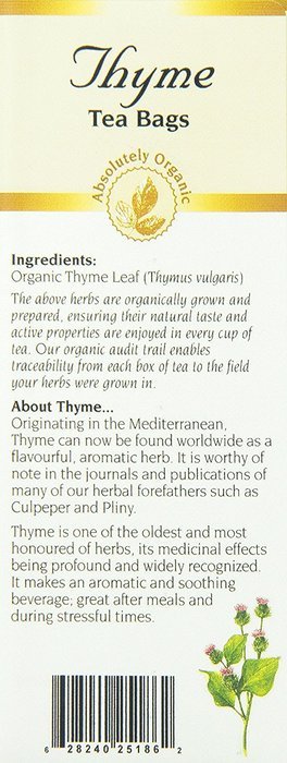 Celebration Herbals Organic Thyme Tea Caffeine Free -- 24 Herbal Tea Bags N3