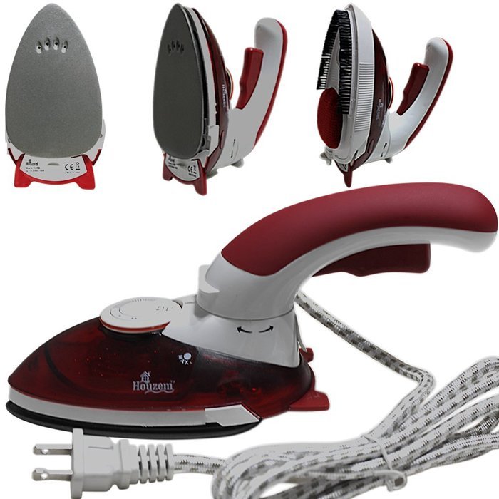 Travel Steam Iron & Fabric Shaver Set by Houzem&trade; Compact, Lightweight Design &ndash; Stainless Steel, Non-Stick, Anti-Drip... N7