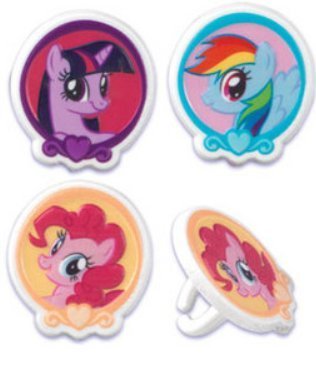 My Little Pony Cupcake Rings Party of 24 Cupcake Decoration Kit