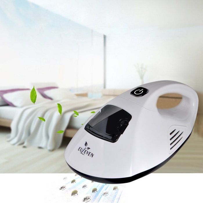 Handheld vacuum cleaner,Euleven 3005C UV Bed Vacuum Cleaner with Vibrating Single pad,White N4
