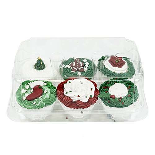 6 Cavity Cupcake & Muffin Container with Tall Lid 10 Count N2