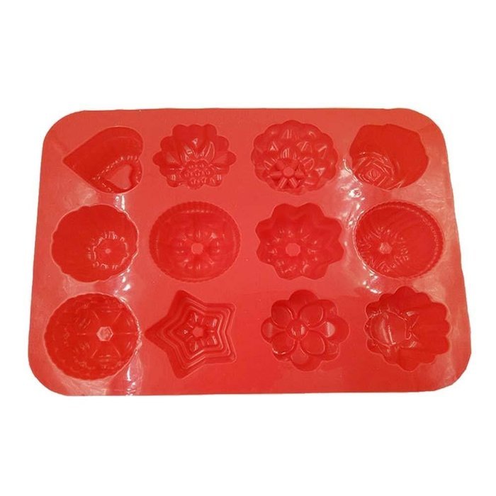 Muffin Flowers Chocolate Candy Fondant Cake Making Mold Portable Silicone Baking Pan N4