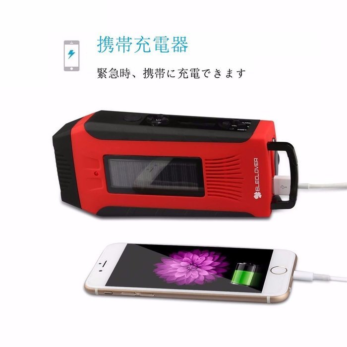 OUTERDO Dynamo Emergency Survival Solar Hand Crank Self Powered AM/FM/NOAA Weather Radio, LED Flashlight,Phone... N39
