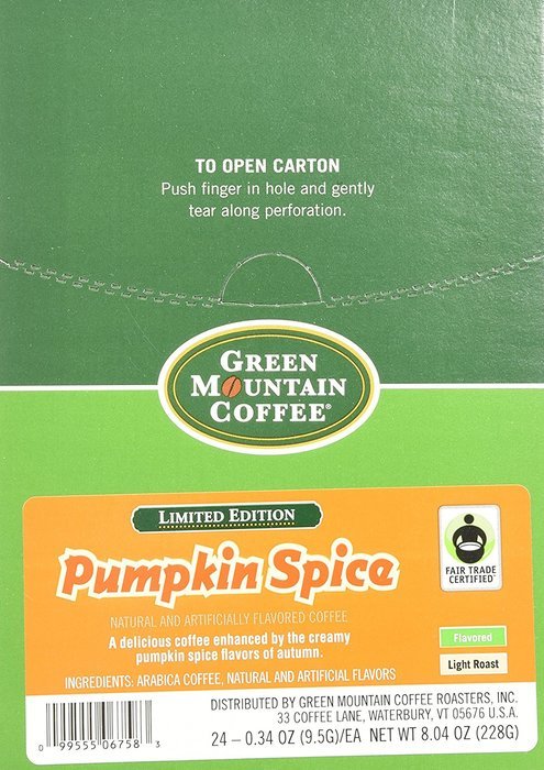 Green Mountain Coffee Pumpkin Spice 96 K-Cups N2