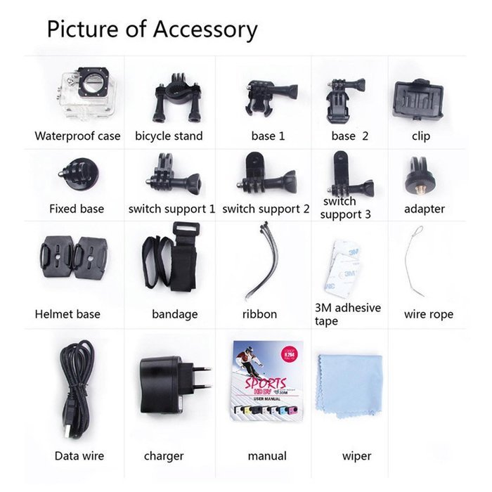scoodo&reg; 2.0 Inch 170 Degree Ultra-wide Angle Lens Mini Full HD 1080P 4K Camera Ultra-hd 30-meter Waterproof Wi-fi... N3