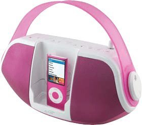 DPI, INC., GPX iB109P iLive Mini Boombox Dock System Pink (Catalog Category: MP3 & iPod Speaker Docks)