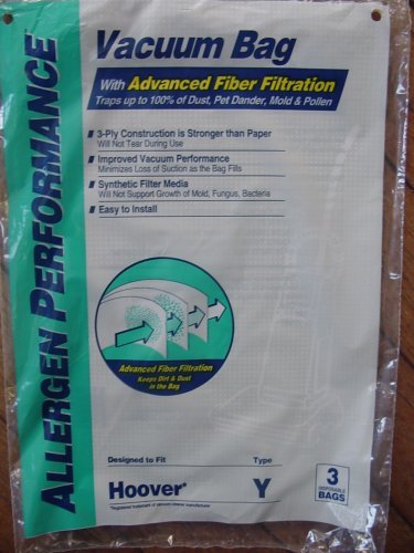 DVC 464694 Hoover Y Synthetic Bag Allergen Performance (3 Pack) N3