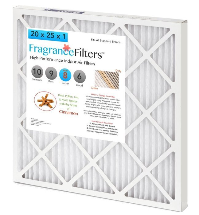 FragranceFilters Indoor Air Filters, MERV 8, Box of 4, Cinnamon Spice (20x25x1)