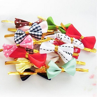 Y&XL&H 50pcs/set Baking Bread Bag Sealing Lovely Bow Knot Cookie Packing Bags Wire Lollipop Cake Packing (Random... N6