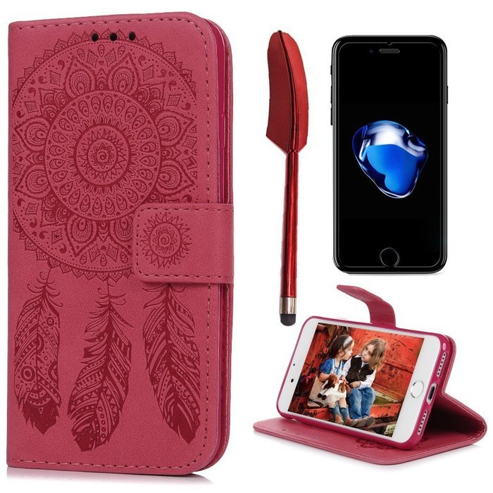 iPhone 7 Case (4.7 inch) - Wallet Folio Flip Embossed Campanula PU Leather Case with Stand Card Slots Slim Fit... N16
