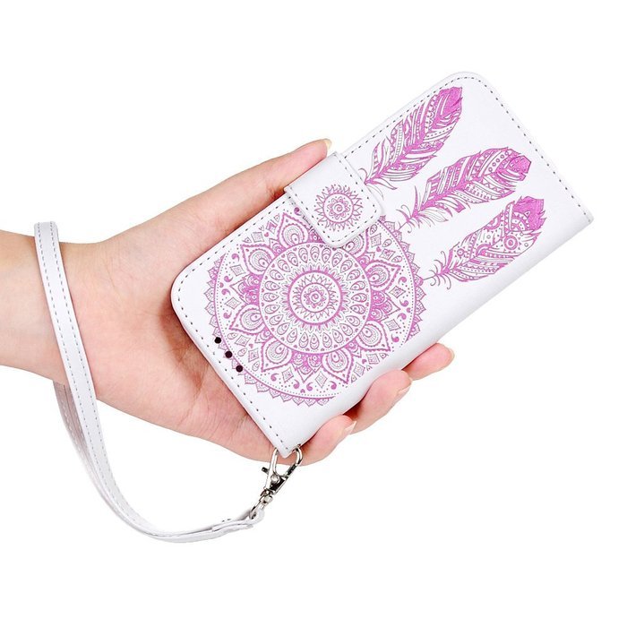 iPhone 7 Case (4.7 inch) - Wallet Folio Flip Embossed Campanula PU Leather Case with Stand Card Slots Slim Fit... N19